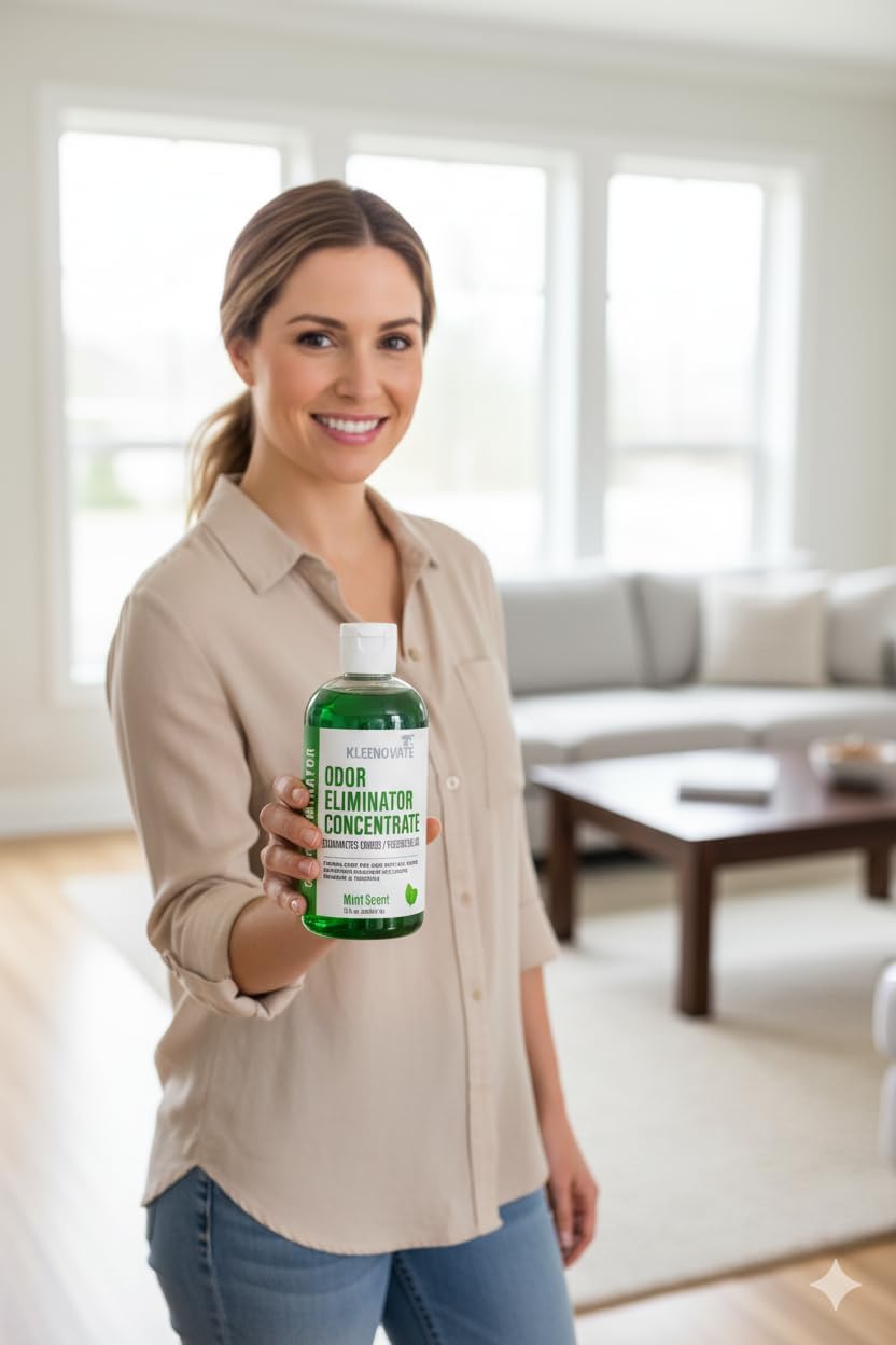 Odor Eliminator Air Freshener & Deodorizer Concentrate, Compatible for Rainbow, Sirena, Thermax, Prolux - Biodegradable Formula for Spraying & Water Based Vacuums - 12 fl oz. (Mint Scent)