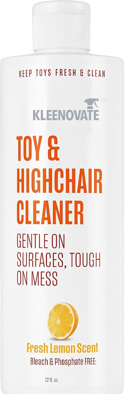 Toy & Highchair Cleaner, Fresh Lemon Scent – Gentle on Baby Surfaces, Tough on Mess – Bleach & Phosphate Free Formula, Safe & Effective Everyday Cleaning Spray