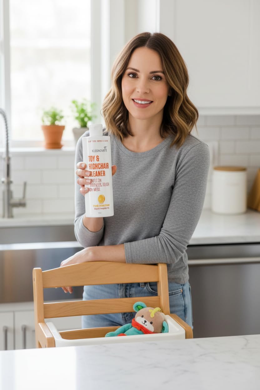 Toy & Highchair Cleaner, Fresh Lemon Scent – Gentle on Baby Surfaces, Tough on Mess – Bleach & Phosphate Free Formula, Safe & Effective Everyday Cleaning Spray