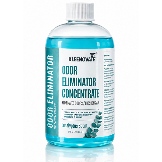 Odor Eliminator Air Freshener & Deodorizer Concentrate, Compatible for Rainbow, Sirena, Thermax, Prolux - Biodegradable Formula for Spraying & Water Based Vacuums - 12 fl oz. (Eucalyptus)