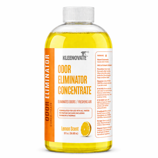 Odor Eliminator Air Freshener & Deodorizer Concentrate, Compatible for Rainbow, Sirena, Thermax, Prolux - Biodegradable Formula for Spraying & Water Based Vacuums - 12 fl oz. (Lemon)